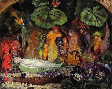 john anster fitzgerald death of the fairy queen for kid Oil Paintings